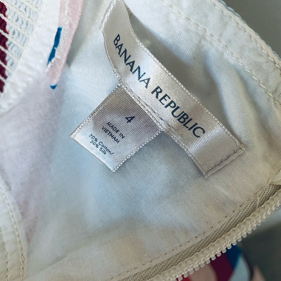 Banana Republic Isa Cotton-Silk   Geometric Maxi Dress Sz 4 - Picture 10 of 11